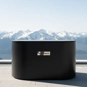 Аренда Фуршетный стол Barrel Black на площадке Rosa Peak (2320м) — ART SPACE