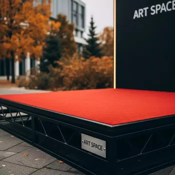 Аренда Подиум сценический 3х4 м с красным ковролином в МФК «Горный» — ART SPACE