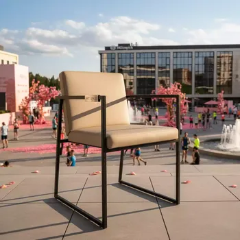 Аренда Стул Tolix Soft черный экокожа бежевая в Mövenpick Hotel — ART SPACE
