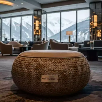 Аренда Пуф плетеный Zenit с подушкой в Rixos Krasnaya Polyana — ART SPACE