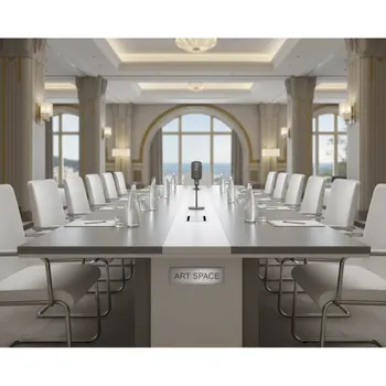 Аренда Стол Лидер 2 2400х800 серый белый в отеле Radisson Lazurnaya — ART SPACE