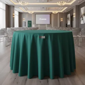 Аренда Скатерть круглая габардиновая Рондо изумрудная в Radisson Blu Resort & Congress Centre — ART SPACE