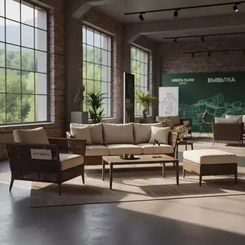 Аренда Комплект дачной мебели T282ANS Y137C W53 brown 4 Pcs в Green Flow Hotel — ART SPACE