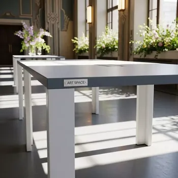 Аренда Стол Лидер 1 1500х800 белый серый кромка ПВХ в Сочи Парк Отеле — ART SPACE