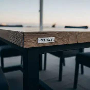 Аренда Стол обеденный Fuoz Werzalit Woodart в пляжном клубе Del Mar — ART SPACE