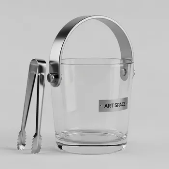 Аренда Ведро для льда стеклянное с ручкой и щипцами в ОКЦ «Галактика» — ART SPACE