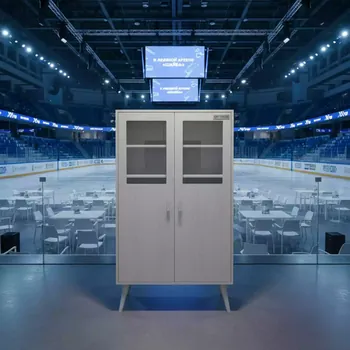 Аренда Шкаф двухдверный глубокий уличный TOOMAX WOODY S XL 4 полки светло серый в ледовой арене «Шайба» — ART SPACE