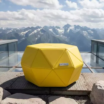 Аренда Пуф многоугольный желтый на площадке Rosa Peak (2320м) — ART SPACE