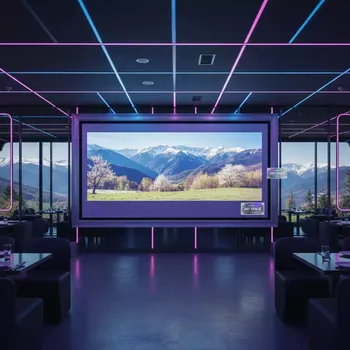 Аренда Экран на раме 274х157 см в ресторане «La Terrazza» — ART SPACE