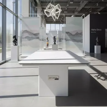 Аренда Обеденный стол Lisa White керамика металл белый 180х90х75 в Alpha Sirius — ART SPACE