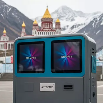Аренда Киоск интерактивный уличный двусторонний Street Duo Premium 55 в ледовом дворце «Роза Хутор» — ART SPACE