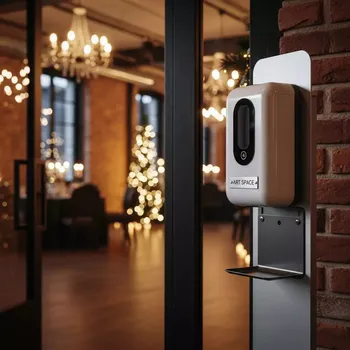 Аренда Напольный считыватель QR кодов с бесконтактным дезинфектором LR Dezarus QR 24 в ресторане «D.O.M» — ART SPACE
