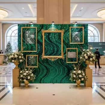 Аренда Фотозона изумрудная из пайеток на юбилей в Green Flow Hotel — ART SPACE