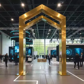 Аренда Арка свадебная металлическая золотого цвета в Bridge Resort — ART SPACE
