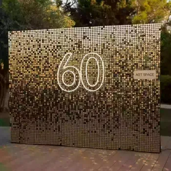 Аренда Фотозона на юбилей 60 лет из пайеток в парке «Ривьера» — ART SPACE