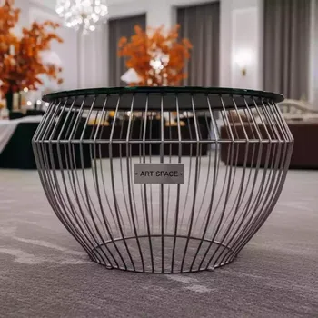 Аренда Стол журнальный Wire диаметр 70 см в МФК «Горный» — ART SPACE
