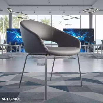 Аренда Стул Helmet экокожа серая каркас серебро в Radisson Collection Paradise — ART SPACE