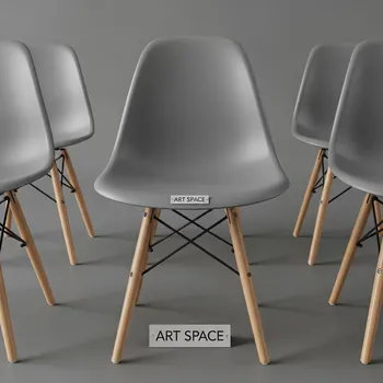 Аренда Стул дизайнерский Eames стиль DSW DAR grey серый в Green Flow Hotel — ART SPACE