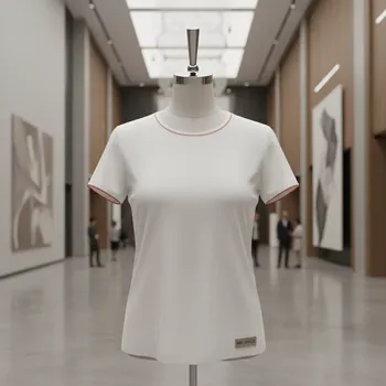 Аренда Футболка под нанесение логотипа MILES WOMEN белая с красным размер S в Delta Sirius — ART SPACE