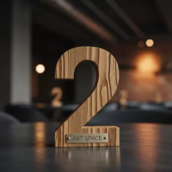 Аренда Нумерация столов дерево натуральный № 2 в Novotel Resort — ART SPACE