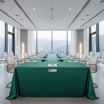 Аренда Скатерть прямоугольная зелёная 1,5х2,5 м в Golden Tulip Rosa Khutor — ART SPACE
