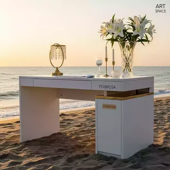 Аренда Стол компьютерный Формоза белый на пляже «Ривьера» — ART SPACE