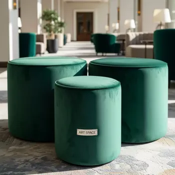 Аренда Пуфы столы НОРМАН зеленые набор из 3 в Radisson Collection Paradise — ART SPACE