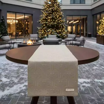 Аренда Наперон для круглого стола бежевый жаккард 2,2 м в Courtyard by Marriott Sochi — ART SPACE