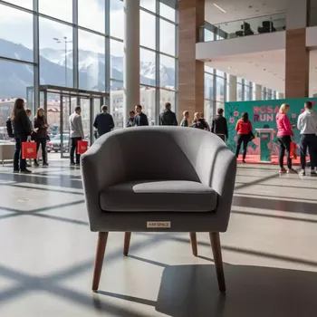 Аренда Стул Lucas темно серый букле ножки цвета орех в Mercure Сочи Центр — ART SPACE