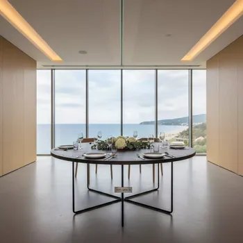 Аренда Стол круглый Милан диаметр 140 см пруток мореный дуб в Cosmos Sochi Hotel — ART SPACE
