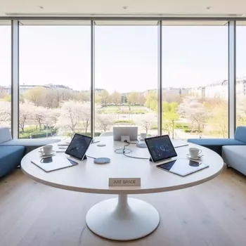 Аренда Стол пластиковый круглый Кейт 116 см в Panorama by Mercure — ART SPACE