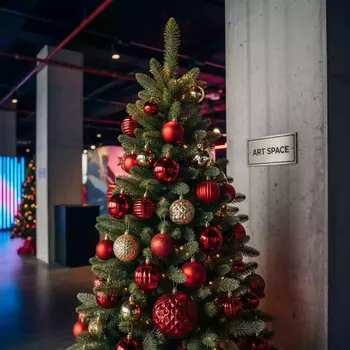 Аренда Елка искусственная красно золотая 150 см в пляжном клубе Del Mar — ART SPACE