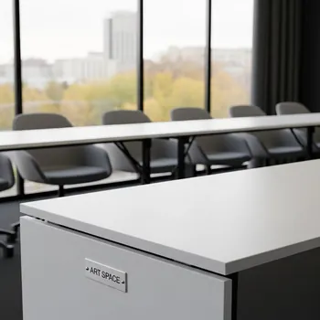 Аренда Стол раздвижной Лаки мини 800х300 мм супер белый белый муар в Маринс Парк Отеле — ART SPACE