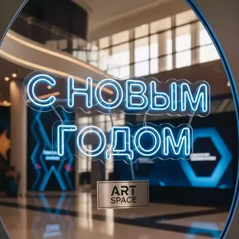 Аренда Вывеска неоновая "С Новым Годом" в Radisson Blu Resort & Congress Centre — ART SPACE