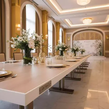 Аренда Стол Лидер 2 2400х900 бук белый кромка ПВХ в Swissôtel Resort Sochi Kamelia — ART SPACE