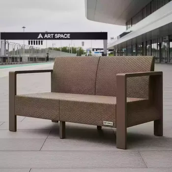 Аренда Диван пластиковый Корфу Corfu love seat капучино на Медальной площади — ART SPACE