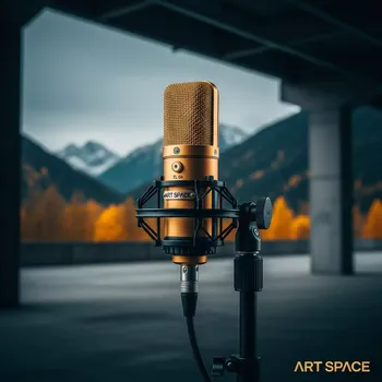 Аренда Микрофон золотой ICM TL 04 на стойке в этно-парке «Моя Россия» — ART SPACE