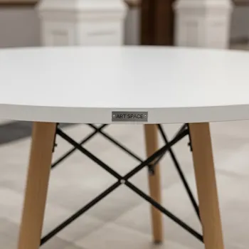 Аренда Стол Eames Wood White диаметр 100 в Гранд Отель Поляна — ART SPACE