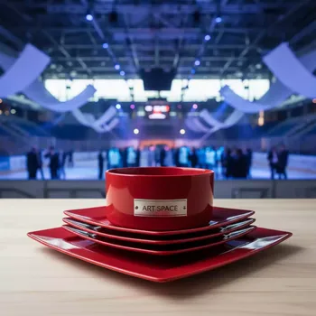 Аренда Тарелка подстановочная Дамрау красная в ледовой арене «Шайба» — ART SPACE