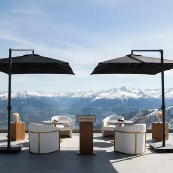 Аренда Зонт уличный Breeze 200 черный с функцией наклона на площадке Rosa Peak (2320м) — ART SPACE
