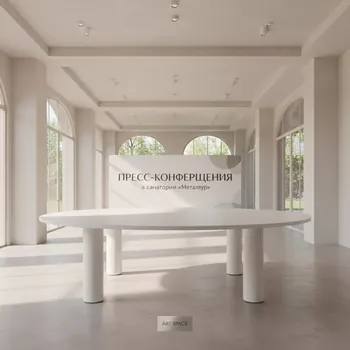 Аренда Стол Лидер 3 D1800 мм полностью белый в санатории «Металлург» — ART SPACE