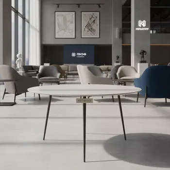 Аренда Стол журнальный Circular White диаметр 70 см в санатории «Металлург» — ART SPACE