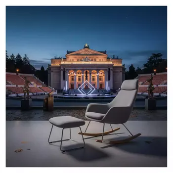 Аренда Кресло качалка ANDREA серое с оттоманкой в Зимнем театре — ART SPACE