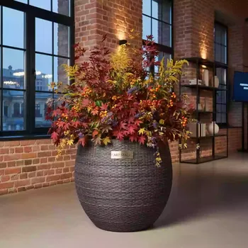 Аренда Кашпо Prosperplast Rato Round антрацит в ресторане «Brunello» — ART SPACE