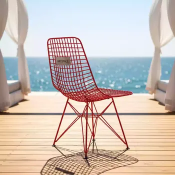 Аренда Стул красный металлический Eames в пляжном клубе Del Mar — ART SPACE