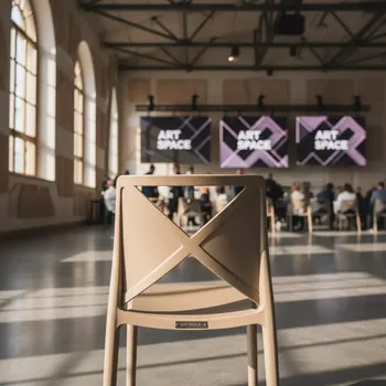 Аренда Стул пластиковый Cross бежевый в МФК «Горный» — ART SPACE