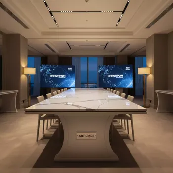 Аренда Стол раздвижной Фэйвор мрамор белый белый муар в отеле Radisson Lazurnaya — ART SPACE