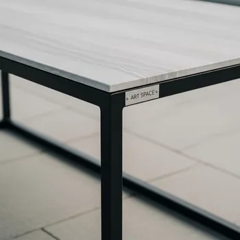 Аренда Стол керамический Норман 120 180х80 carmen light grey черный в этно-парке «Моя Россия» — ART SPACE