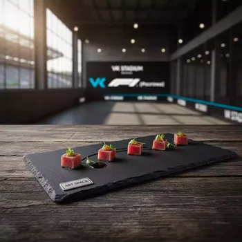 Аренда Блюдо прямоугольное для подачи сланец черное 320х260 мм в VK Stadium Sirius — ART SPACE