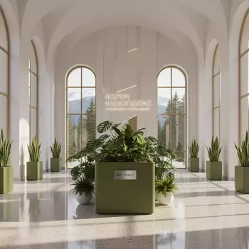 Аренда Кашпо для цветов Prosperplast Urbi Square оливковое 49,21 л в санатории «Заполярье» — ART SPACE